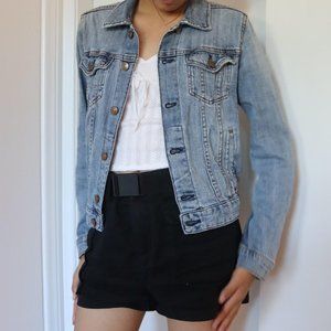 H&M cropped blue denim jean jacket